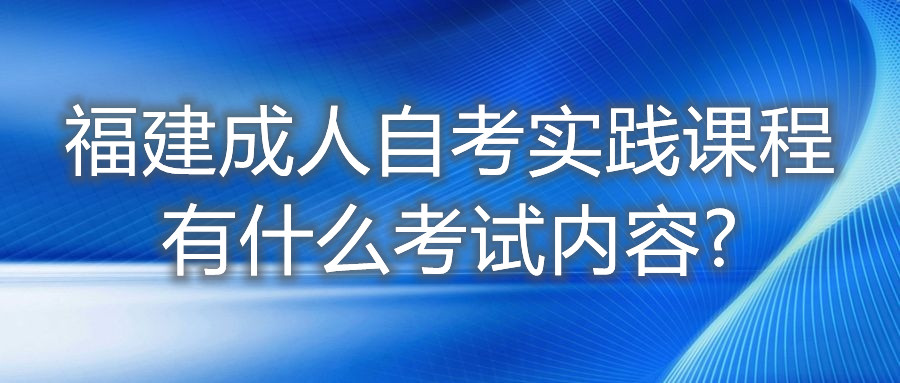 福建成人自考實踐課程有什么考試內容?